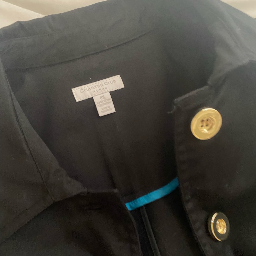 Charter Club Black Jacket with Gold Accents - Picture 6 of 11